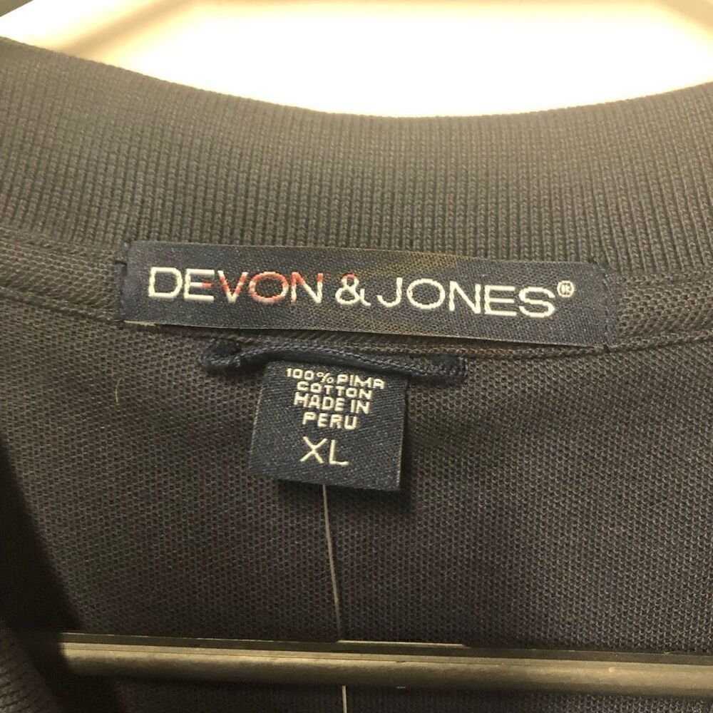 Devon & Jones XL Extra Large Seagram's Gin Navy Polo NWT - Picture 5 of 5